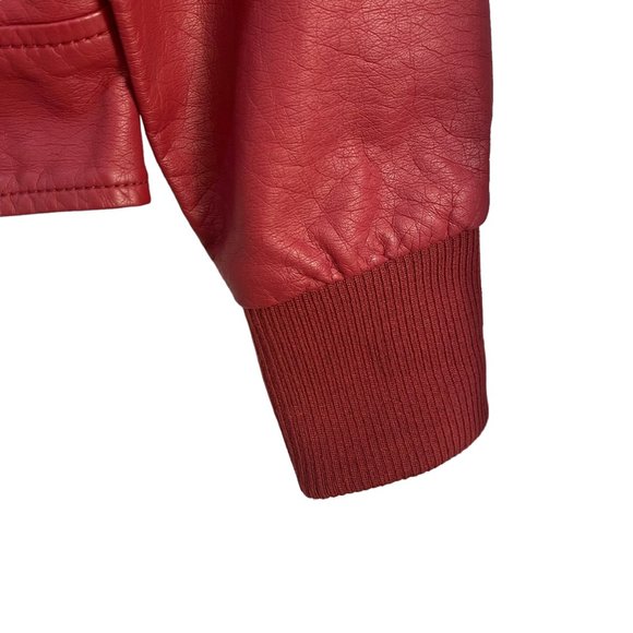 Jou Jou Faux Leather Burgundy Lined Zipper Front Closure - Picture 12 of 13